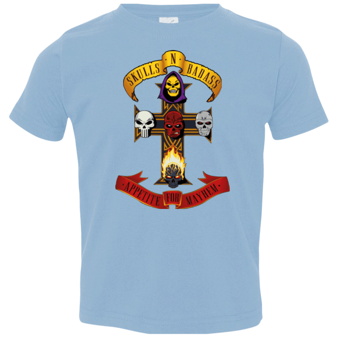 T-Shirts Light Blue / 2T Skull And Badass Toddler Premium T-Shirt