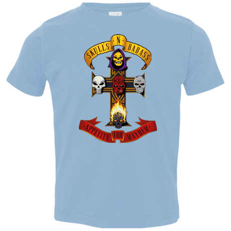 T-Shirts Light Blue / 2T Skull And Badass Toddler Premium T-Shirt