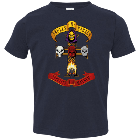 T-Shirts Navy / 2T Skull And Badass Toddler Premium T-Shirt
