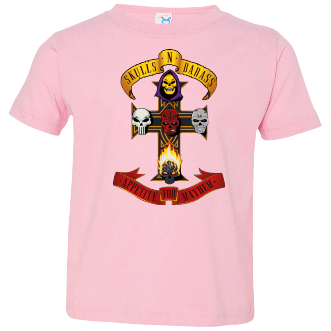 T-Shirts Pink / 2T Skull And Badass Toddler Premium T-Shirt