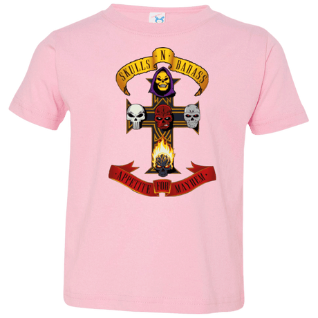 T-Shirts Pink / 2T Skull And Badass Toddler Premium T-Shirt