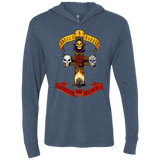 T-Shirts Indigo / X-Small Skull And Badass Triblend Long Sleeve Hoodie Tee