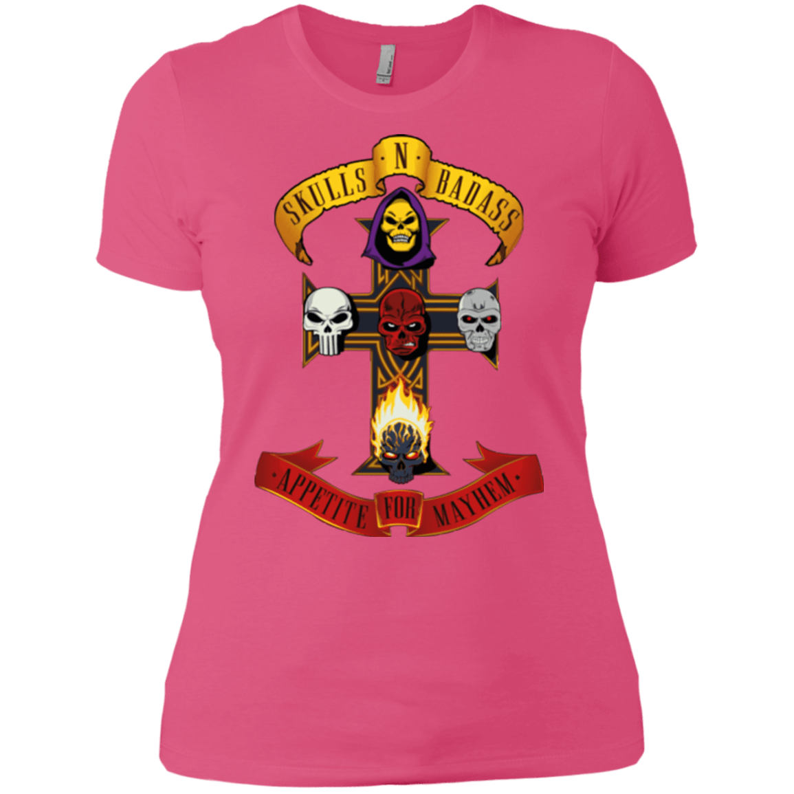 T-Shirts Hot Pink / X-Small Skull And Badass Women's Premium T-Shirt