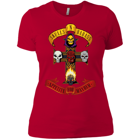 T-Shirts Red / X-Small Skull And Badass Women's Premium T-Shirt