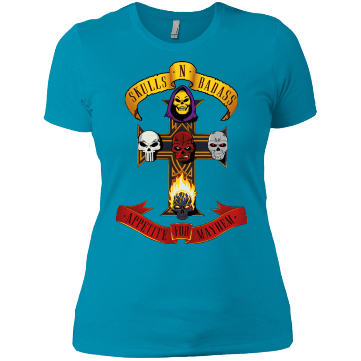 T-Shirts Turquoise / X-Small Skull And Badass Women's Premium T-Shirt