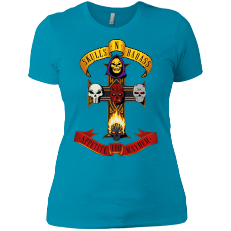 T-Shirts Turquoise / X-Small Skull And Badass Women's Premium T-Shirt