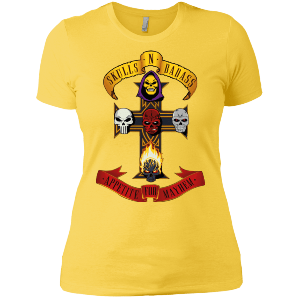 T-Shirts Vibrant Yellow / X-Small Skull And Badass Women's Premium T-Shirt