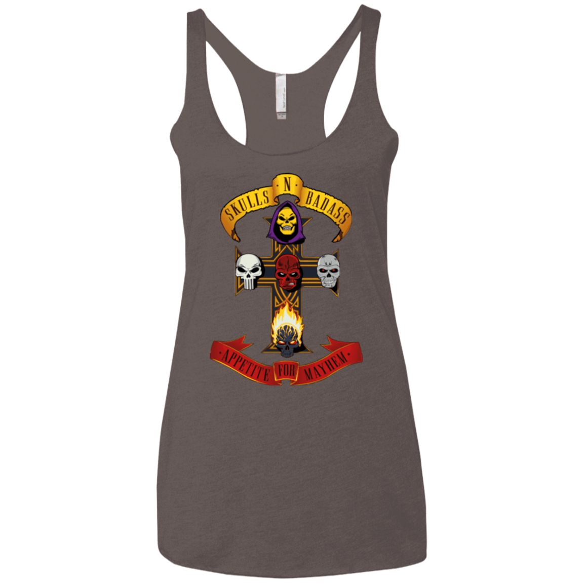 T-Shirts Macchiato / X-Small Skull And Badass Women's Triblend Racerback Tank