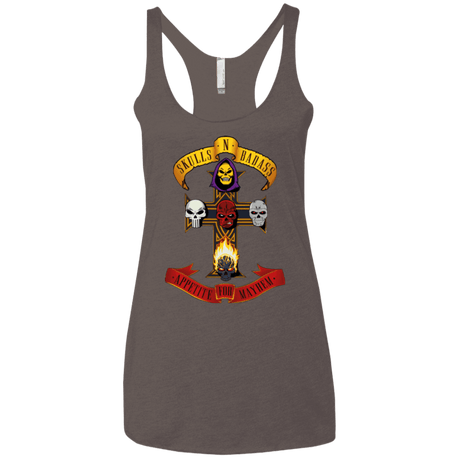 T-Shirts Macchiato / X-Small Skull And Badass Women's Triblend Racerback Tank