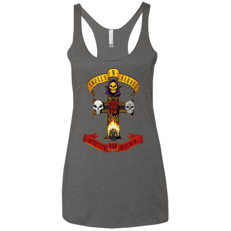 T-Shirts Premium Heather / X-Small Skull And Badass Women's Triblend Racerback Tank