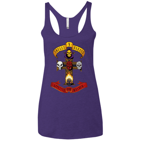 T-Shirts Purple / X-Small Skull And Badass Women's Triblend Racerback Tank