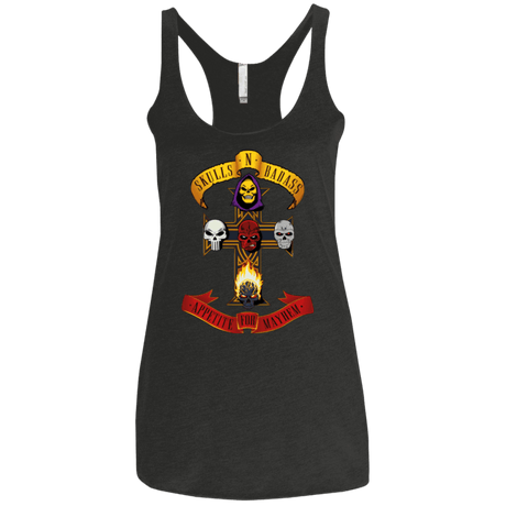 T-Shirts Vintage Black / X-Small Skull And Badass Women's Triblend Racerback Tank