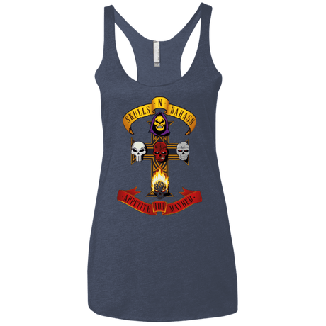 T-Shirts Vintage Navy / X-Small Skull And Badass Women's Triblend Racerback Tank