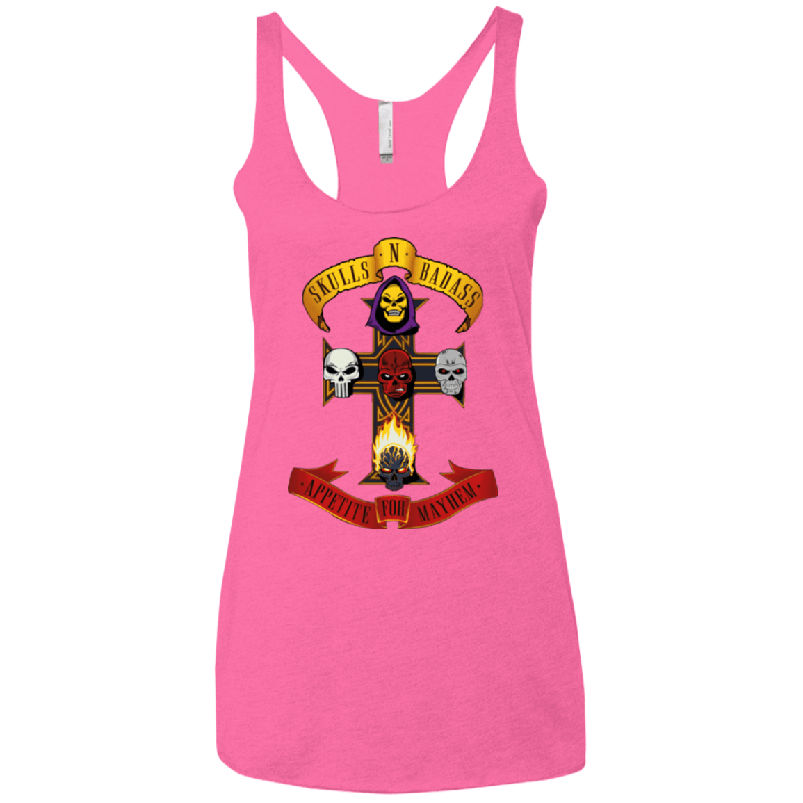 T-Shirts Vintage Pink / X-Small Skull And Badass Women's Triblend Racerback Tank