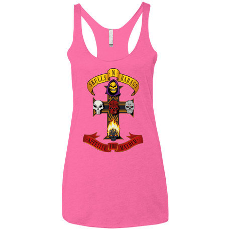 T-Shirts Vintage Pink / X-Small Skull And Badass Women's Triblend Racerback Tank