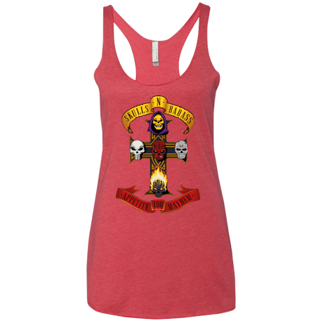 T-Shirts Vintage Red / X-Small Skull And Badass Women's Triblend Racerback Tank