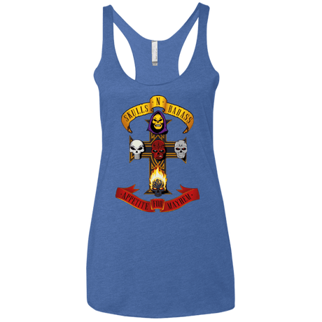 T-Shirts Vintage Royal / X-Small Skull And Badass Women's Triblend Racerback Tank