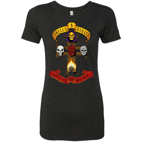 T-Shirts Vintage Black / Small Skull And Badass Women's Triblend T-Shirt