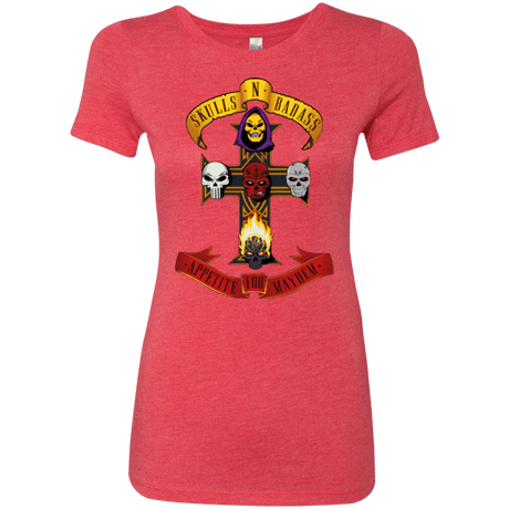 T-Shirts Vintage Red / Small Skull And Badass Women's Triblend T-Shirt