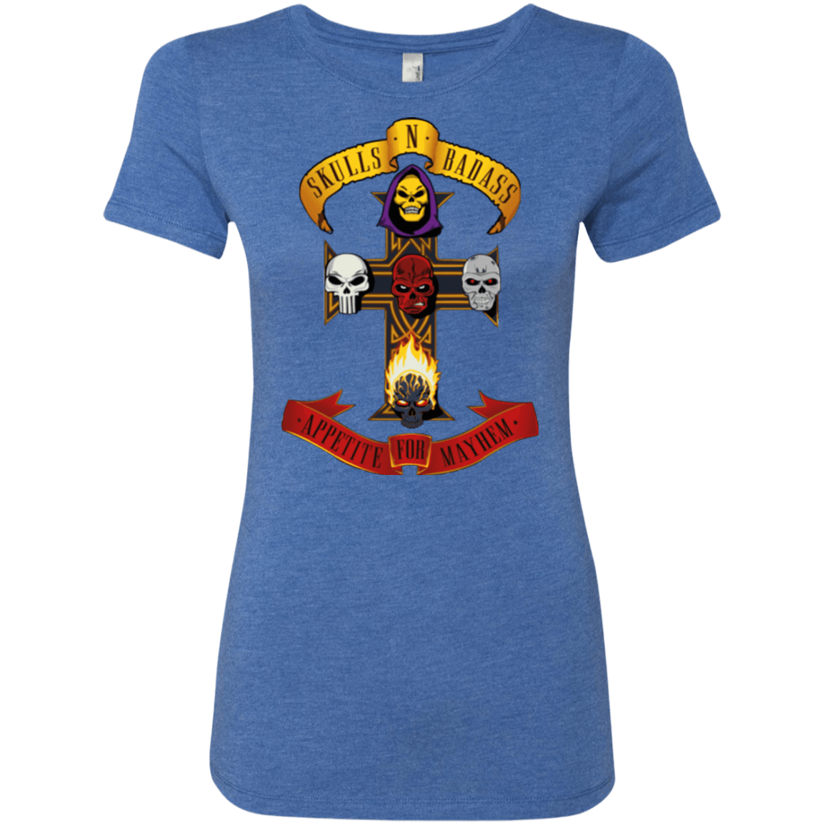 T-Shirts Vintage Royal / Small Skull And Badass Women's Triblend T-Shirt