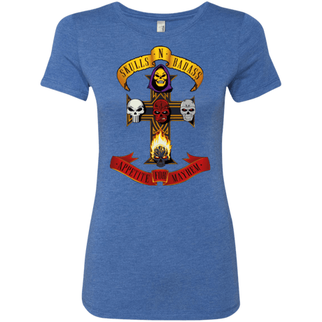 T-Shirts Vintage Royal / Small Skull And Badass Women's Triblend T-Shirt