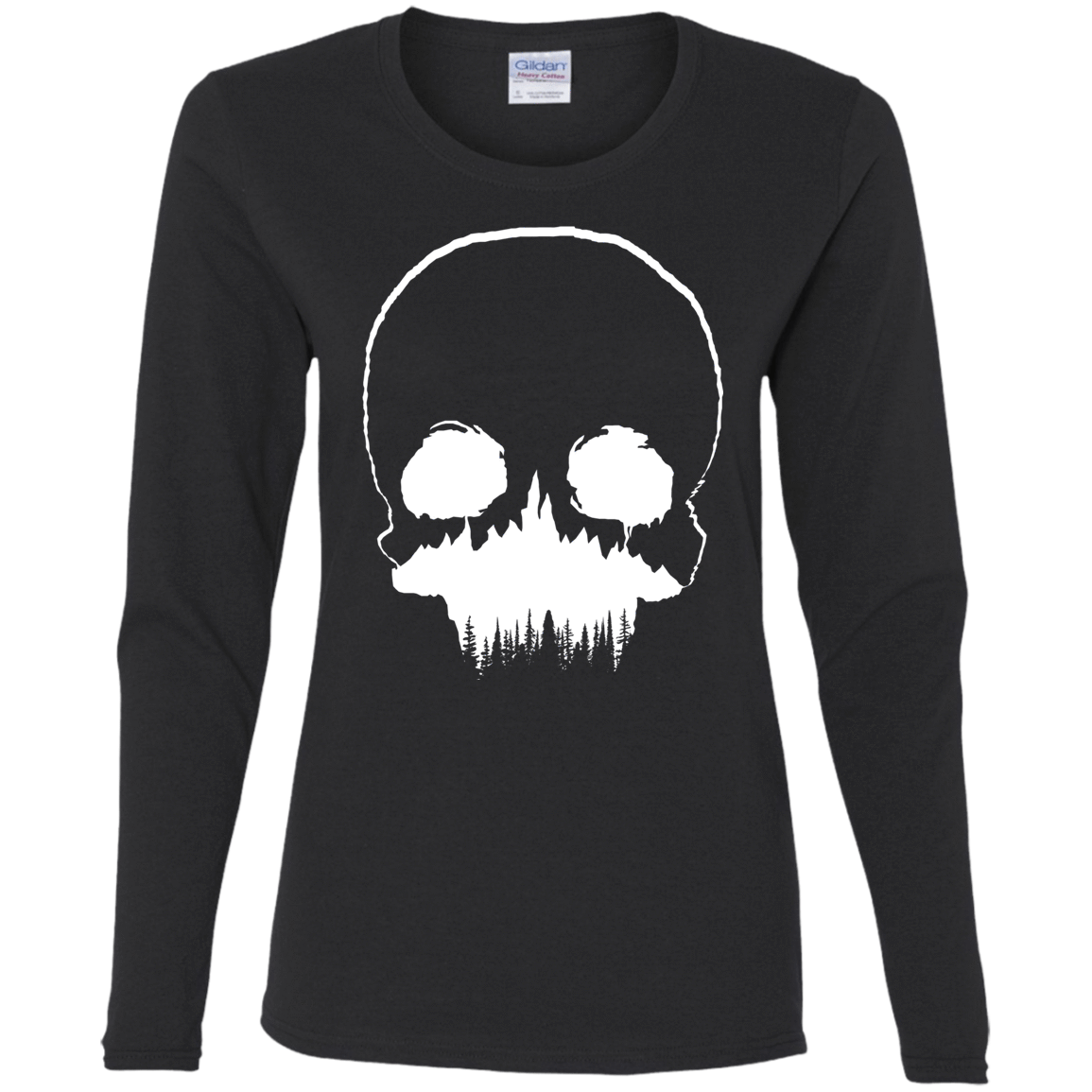 T-Shirts Black / S Skull Forest Women's Long Sleeve T-Shirt