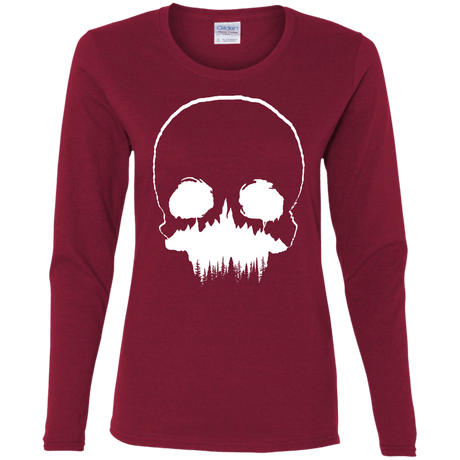 T-Shirts Cardinal / S Skull Forest Women's Long Sleeve T-Shirt