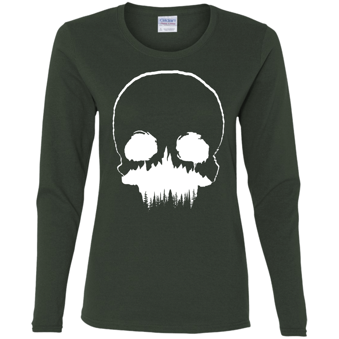 T-Shirts Forest / S Skull Forest Women's Long Sleeve T-Shirt