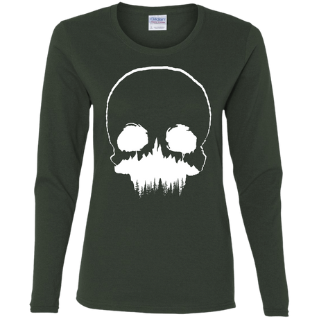 T-Shirts Forest / S Skull Forest Women's Long Sleeve T-Shirt