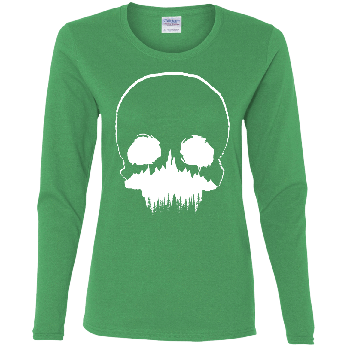 T-Shirts Irish Green / S Skull Forest Women's Long Sleeve T-Shirt
