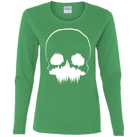 T-Shirts Irish Green / S Skull Forest Women's Long Sleeve T-Shirt