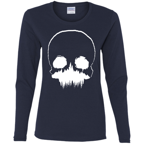 T-Shirts Navy / S Skull Forest Women's Long Sleeve T-Shirt