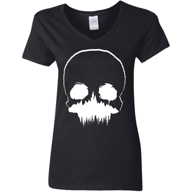 T-Shirts Black / S Skull Forest Women's V-Neck T-Shirt