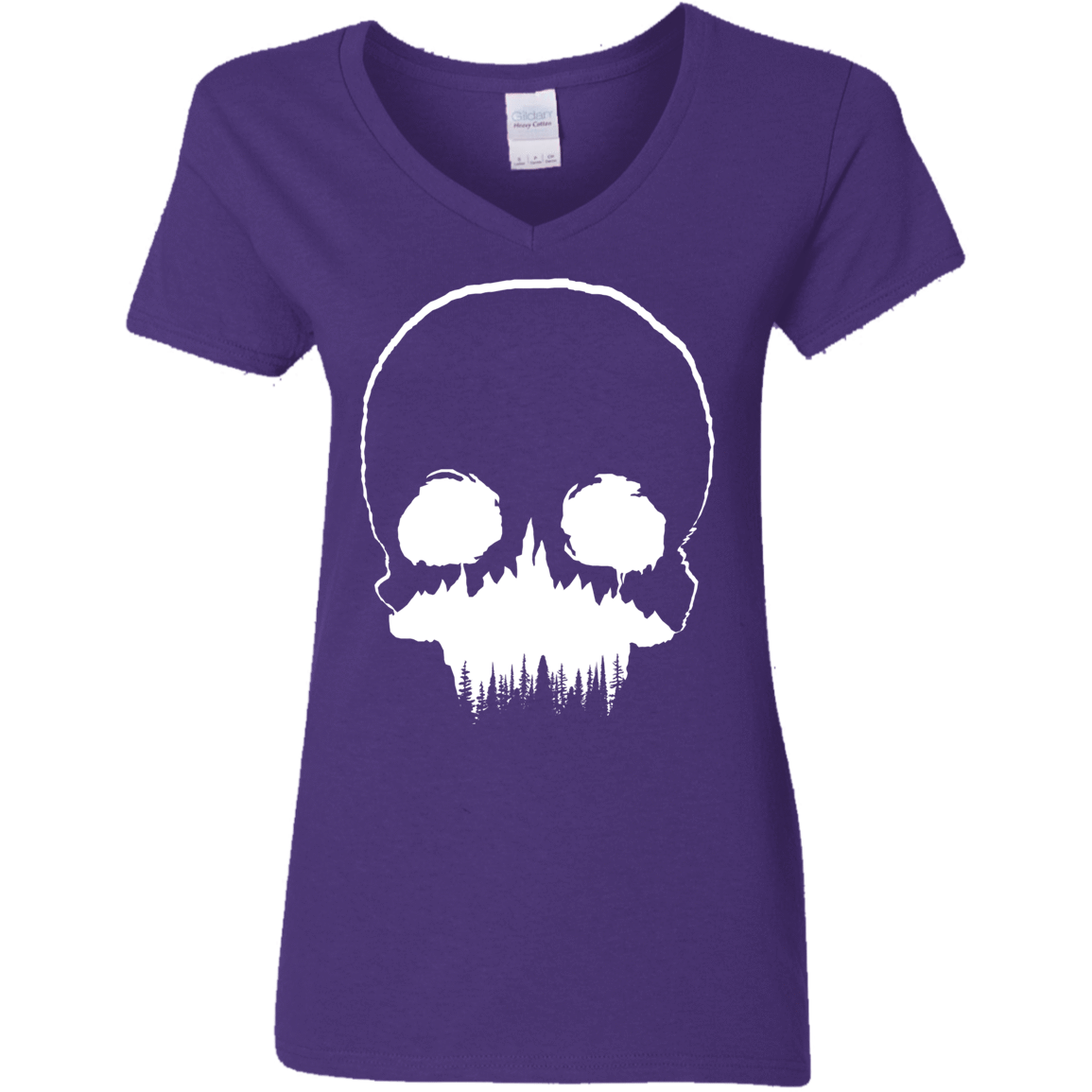 T-Shirts Purple / S Skull Forest Women's V-Neck T-Shirt