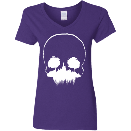 T-Shirts Purple / S Skull Forest Women's V-Neck T-Shirt