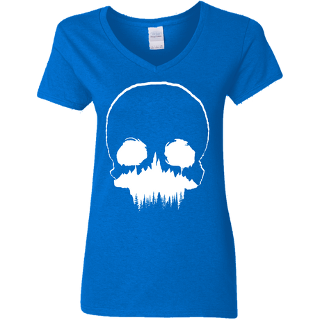 T-Shirts Royal / S Skull Forest Women's V-Neck T-Shirt