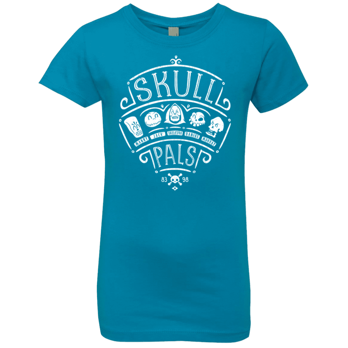 T-Shirts Turquoise / YXS Skull Pals Girls Premium T-Shirt