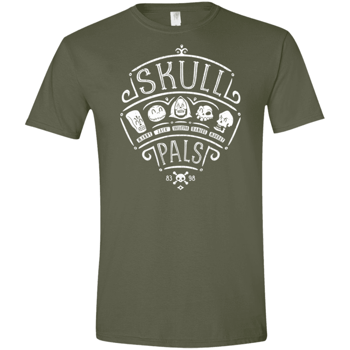 T-Shirts Military Green / S Skull Pals Men's Semi-Fitted Softstyle