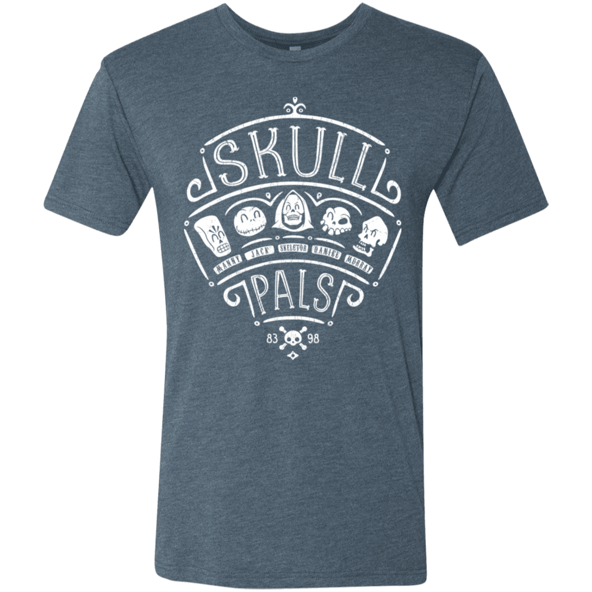 T-Shirts Indigo / S Skull Pals Men's Triblend T-Shirt