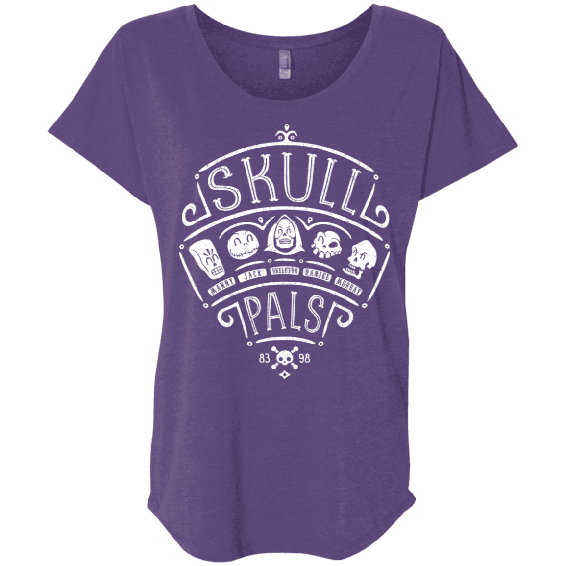 T-Shirts Purple Rush / X-Small Skull Pals Triblend Dolman Sleeve