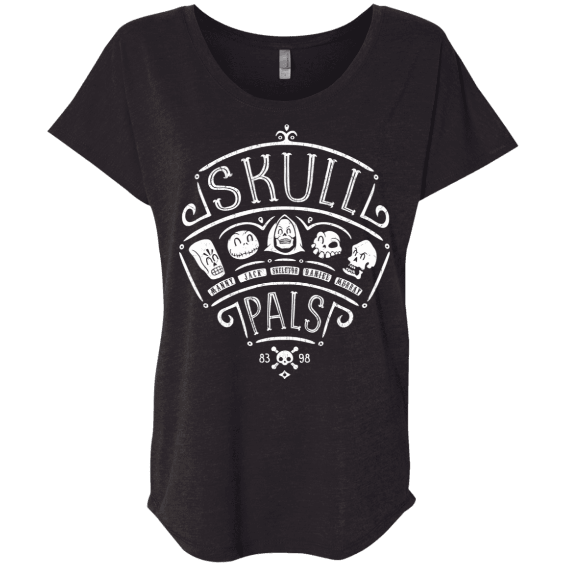 T-Shirts Vintage Black / X-Small Skull Pals Triblend Dolman Sleeve