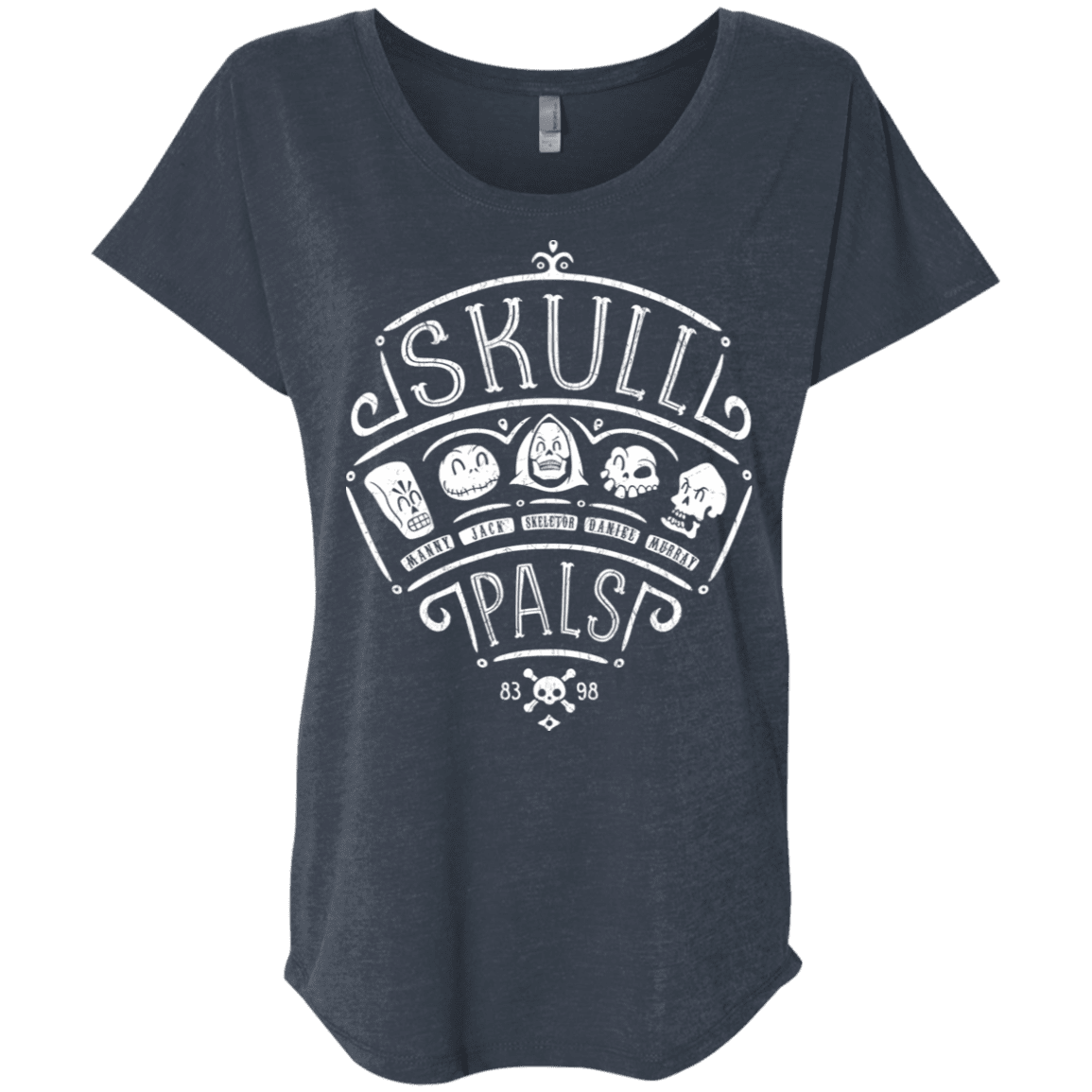 T-Shirts Vintage Navy / X-Small Skull Pals Triblend Dolman Sleeve