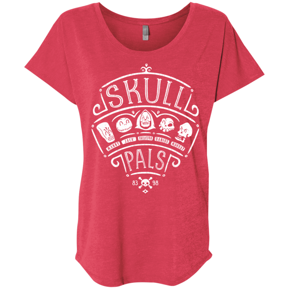 T-Shirts Vintage Red / X-Small Skull Pals Triblend Dolman Sleeve