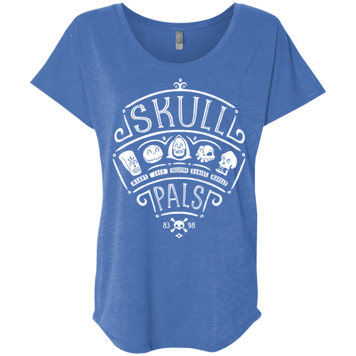 T-Shirts Vintage Royal / X-Small Skull Pals Triblend Dolman Sleeve