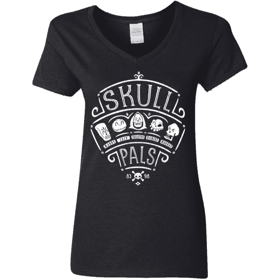 T-Shirts Black / S Skull Pals Women's V-Neck T-Shirt