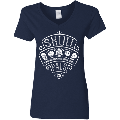 T-Shirts Navy / S Skull Pals Women's V-Neck T-Shirt