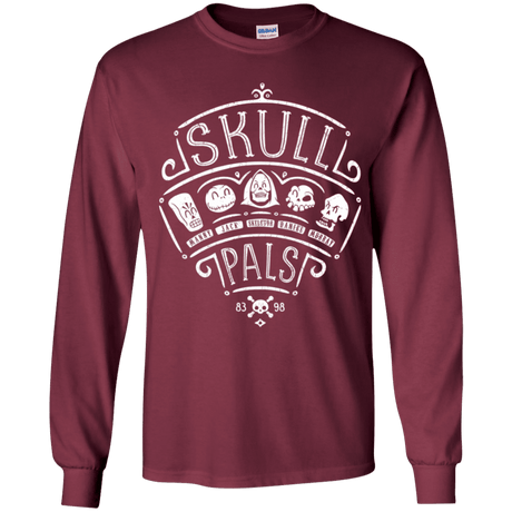 T-Shirts Maroon / YS Skull Pals Youth Long Sleeve T-Shirt