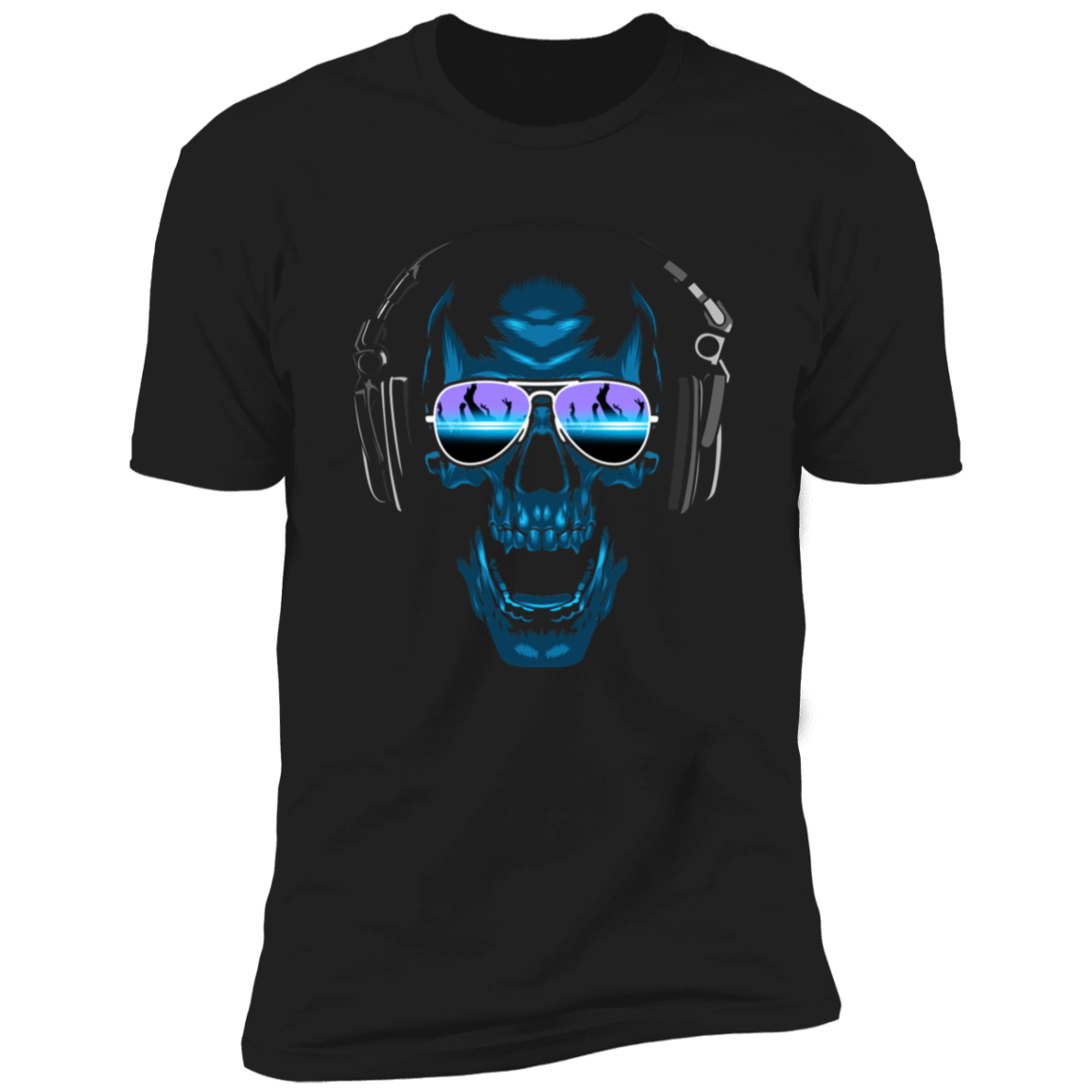 T-Shirts Black / X-Small Skull Techno Men's Premium T-Shirt