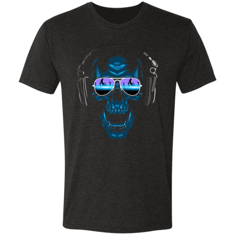 T-Shirts Vintage Black / S Skull Techno Men's Triblend T-Shirt