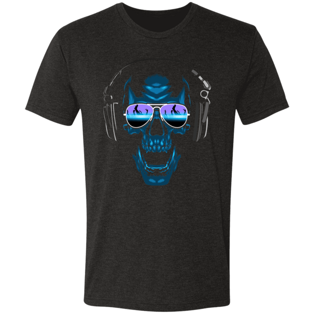 T-Shirts Vintage Black / S Skull Techno Men's Triblend T-Shirt